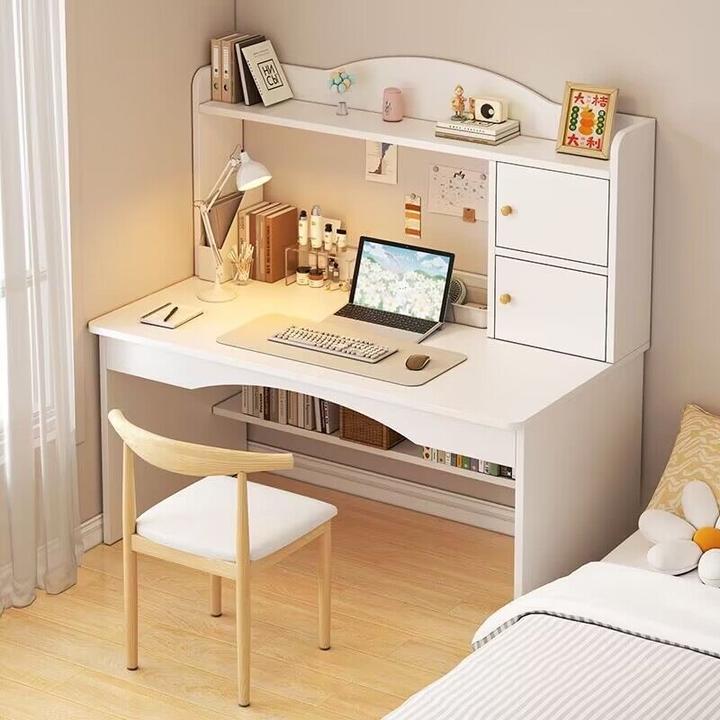 电脑桌书桌学生经济型孩子卧室书架台式一体组合简约家用写字桌子