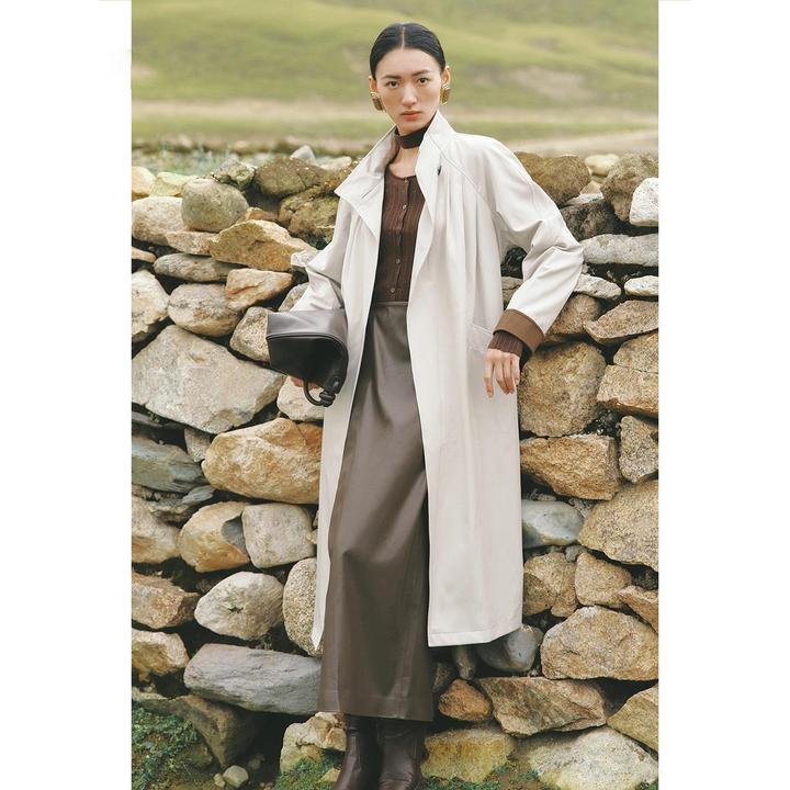 伊家商场同款2025秋季新款时尚百搭宽松风衣外套女1G2160121