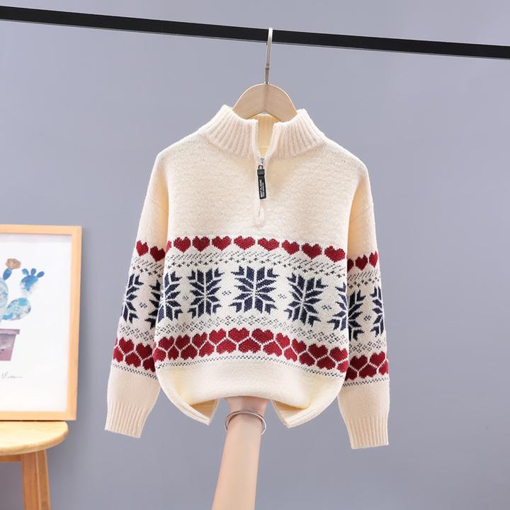 男童学生洋气毛衣秋冬新款儿童痞帅毛线衣服中大童加厚拉链针织衫