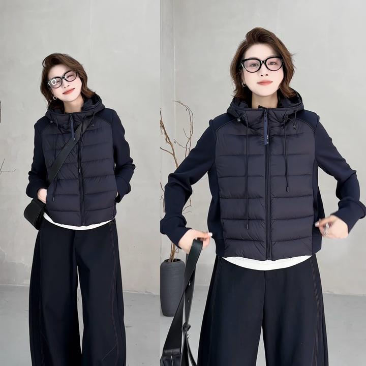 月月 2025秋冬【风塑之痕】极简拼接手袖显瘦百搭羽绒服 2510C6445