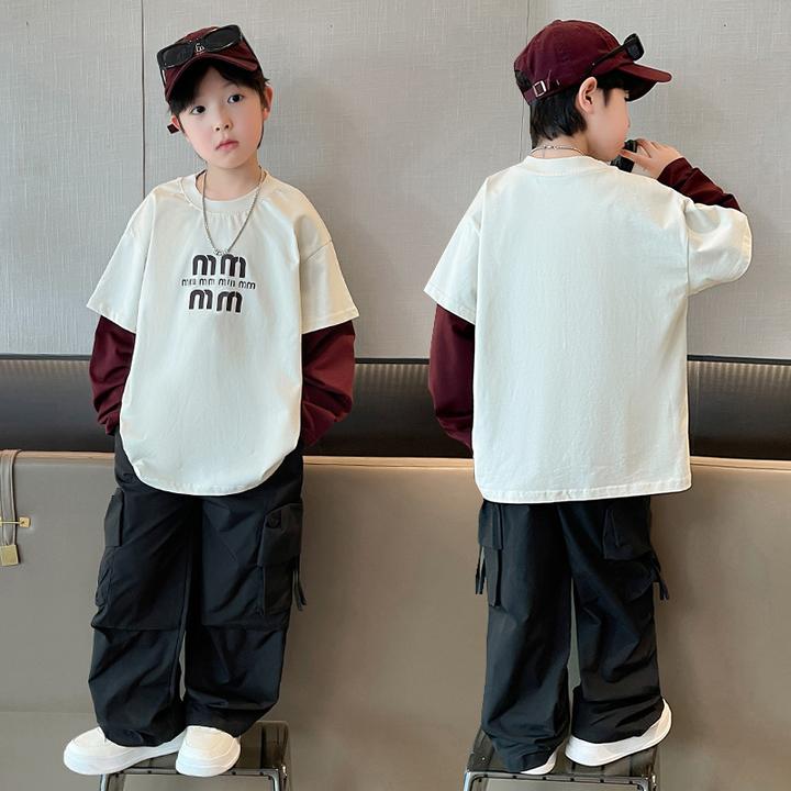 儿童装男童春装卫衣套装2025新款春秋款大童春季运动男孩酷帅气潮