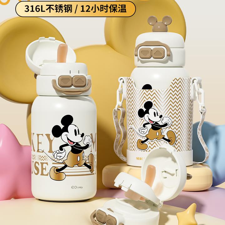 小学生保温杯米奇双饮防漏杯子幼儿园高颜值水杯儿童6-12岁上学用