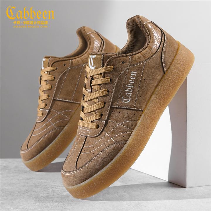 卡宾男鞋2025新款秋季阿甘鞋男士白色百搭软底潮流复古休闲板鞋
