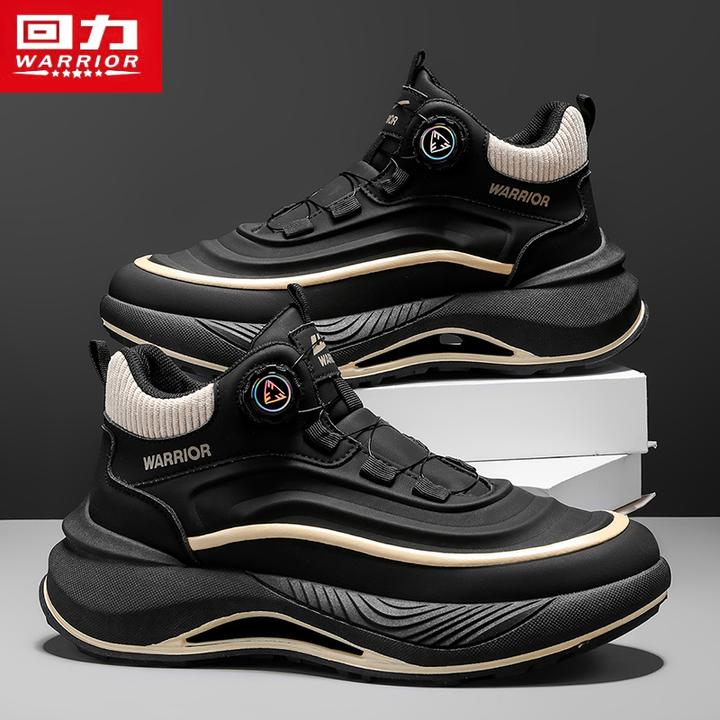 回力男鞋2025冬季新款旋钮厚底增高皮面休闲运动鞋子爆款老爹潮鞋