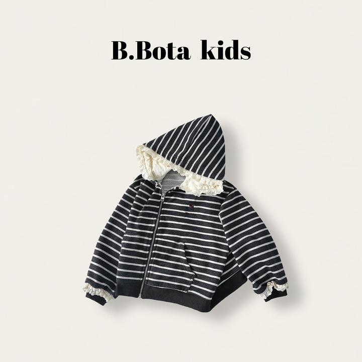 2025秋款儿童休闲韩版条纹连帽外套-bt6603