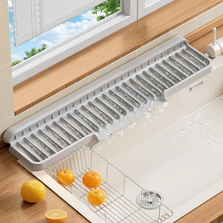 优勤硅胶沥水垫窄边厨房台面水龙头洗手池防溅水槽接水斜坡吸水垫