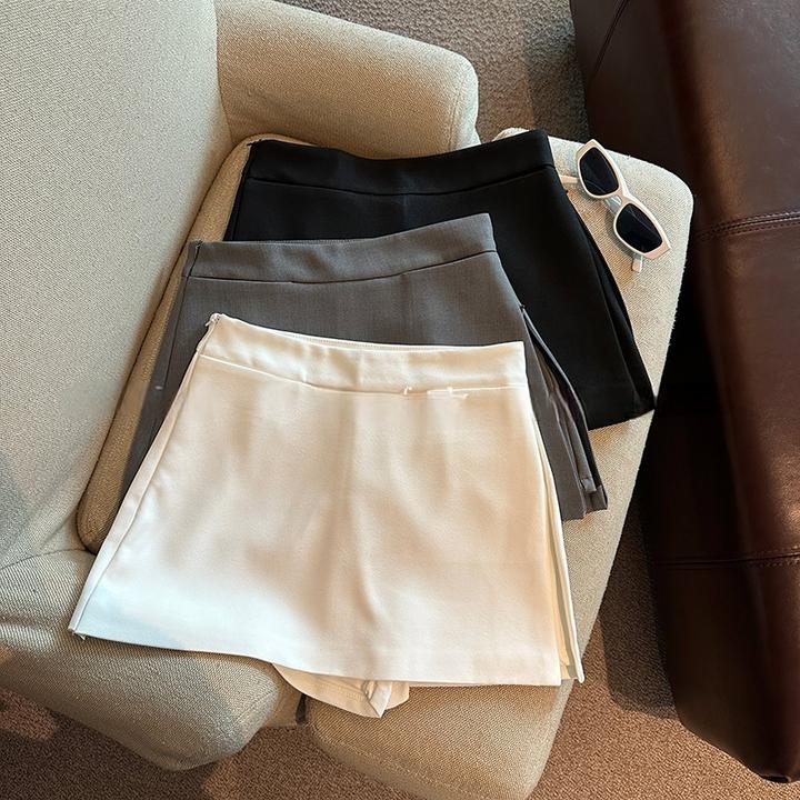 气质百搭小个子白色高腰西装裙裤女春夏新款高腰显瘦a字半身裙