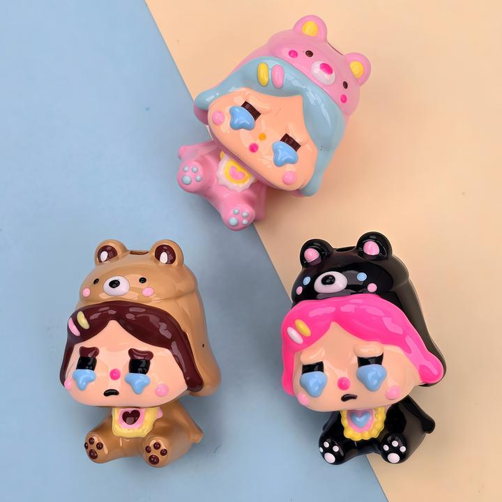 手绘珠子~坐姿哭娃~卡通泡泡玛diy手机链钥匙扣串珠笔手工配件