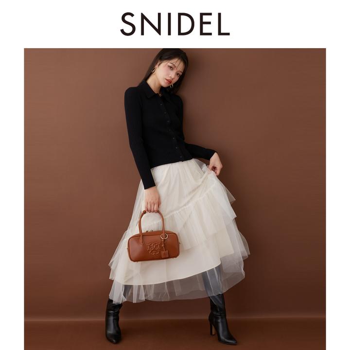 SNIDEL春秋polo针织衫蓬蓬纱仙女半身裙套装SWNO245069