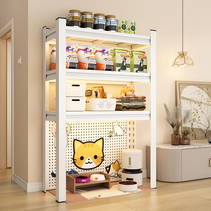 猫砂盆上方置物架阳台下空式洞洞板免打孔收纳架猫咪用品储物架子