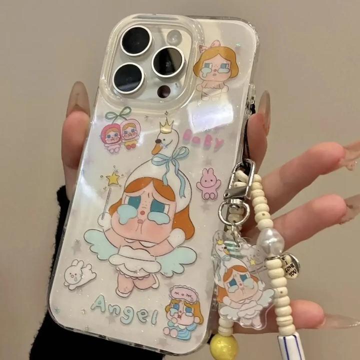 梦幻闪粉魔法棒天鹅哭娃适用iphone16promax苹果15手机壳新款1314