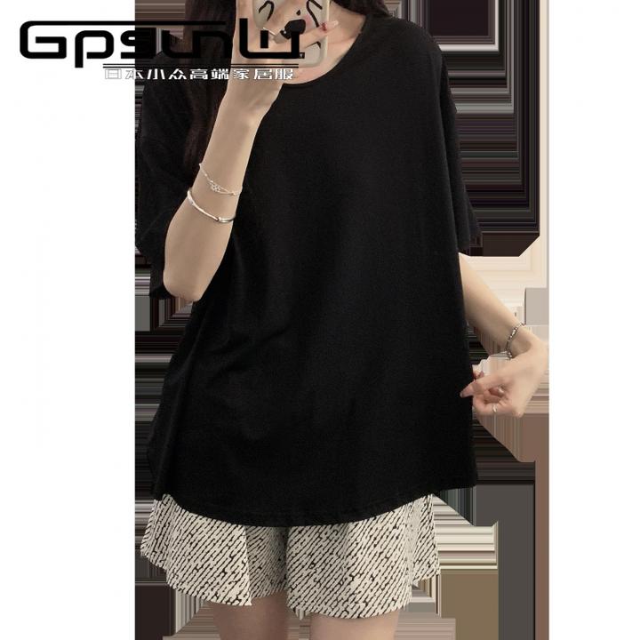 gpsunlu睡衣女款夏季带胸垫短袖薄款莫代尔可外穿套装2025年新款