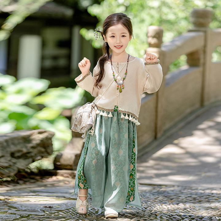 【阳宝家】国风汉服女童套装秋儿童民族服国潮复古洋气两件套女宝宝