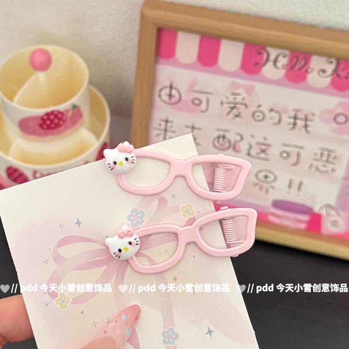 甜美眼镜发夹发饰春夏新款卡通少女发卡刘海ins可爱女生眼镜发夹