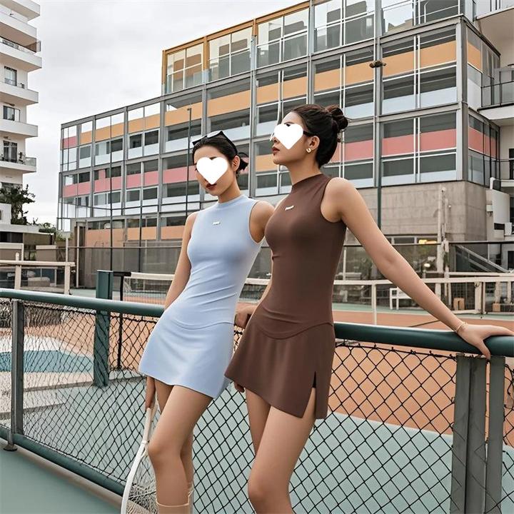 韩版休闲运动套装女无袖修身背心一整套ootd穿搭新款小众短裙裤潮