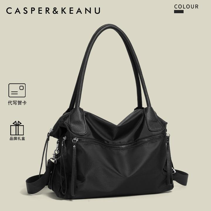 CASPER&KEANU韩版牛津布防泼托特包男女大容量短途旅行单肩斜挎包