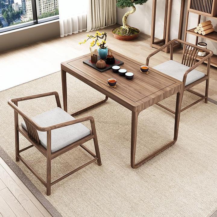 新中式家用简约禅意阳台茶桌椅组合小户型现代简约新中式实木茶桌