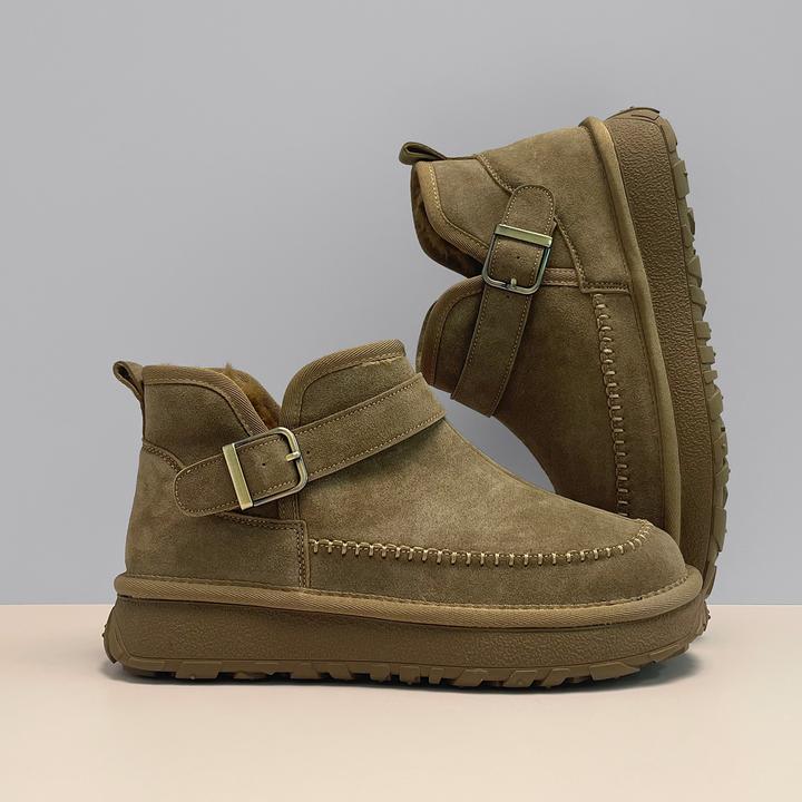 冬季男鞋男士时尚雪地靴厚底轮胎底保暖加绒加厚棉鞋男潮流休闲鞋