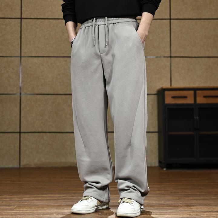 重磅宽松休闲裤男士2025秋冬新款阔腿直筒潮牌美式高街运动长裤子