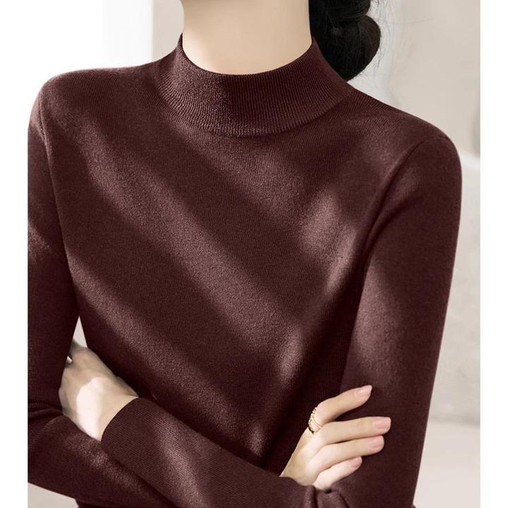 100正品撤柜羊毛衫秋冬半高领针织衫修身打底毛衣长爆款洋气新款