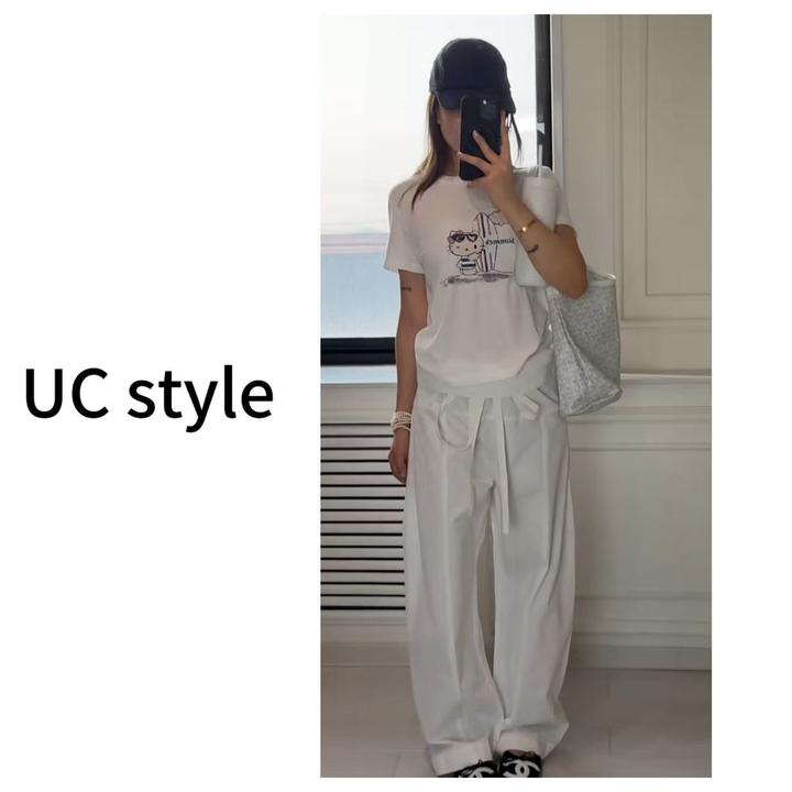 【UC STYLE】A8284冲浪kitty猫短袖T恤主播穿S码