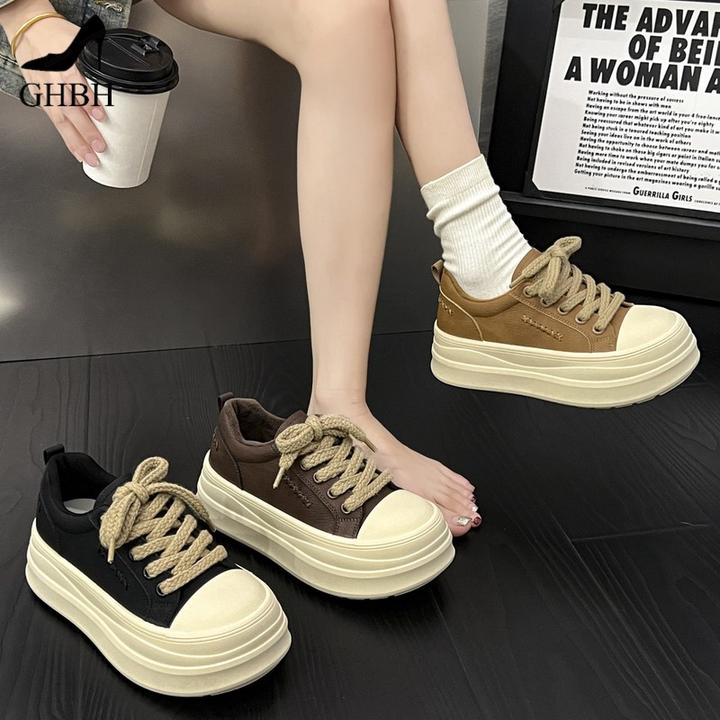 小众爆款新款德训鞋时尚百搭松糕底厚底透气欧美女春秋款爆款显瘦