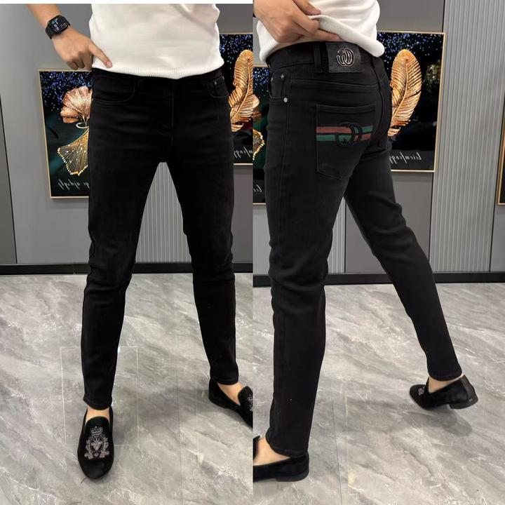 男裤秋冬新款男士时尚裤兜彩色穿搭刺绣小脚裤男士秋冬款裤子