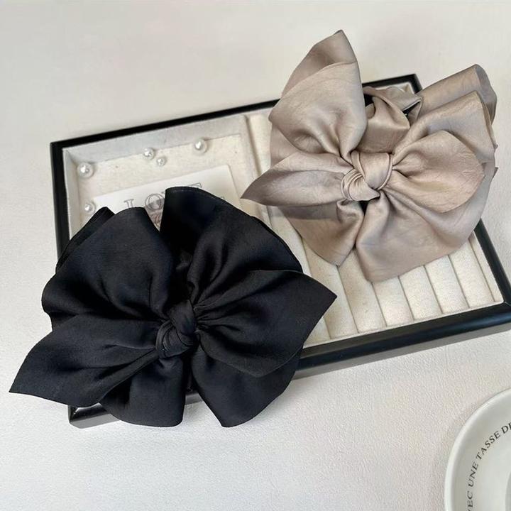 ZJ赫本风蝴蝶结抓夹女高级感发夹后脑勺盘发鲨鱼夹发卡夹子头饰