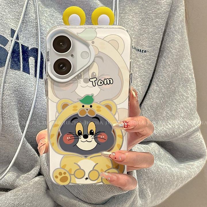 睡衣猫适用苹果16pro手机壳女新款防摔VIVOx200高端华为OPPO小米