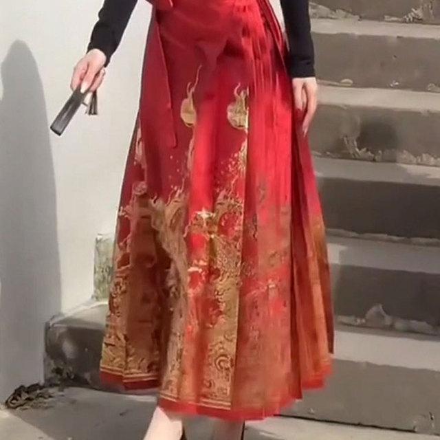 2025年新款夏季新中式国风马面裙女重工刺绣高腰显瘦百搭半身长裙