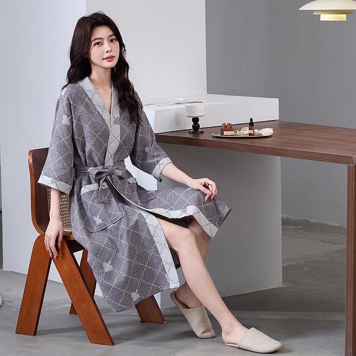 【金榜推荐】春秋季日式睡袍男女情侣四季通用薄款吸水国风浴袍女款