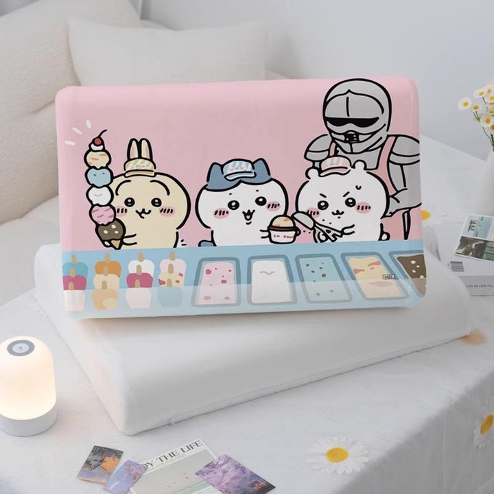 chiikawa卡通乳胶枕套银狐绒家用儿童可爱透气抗菌吉伊卡哇枕头套