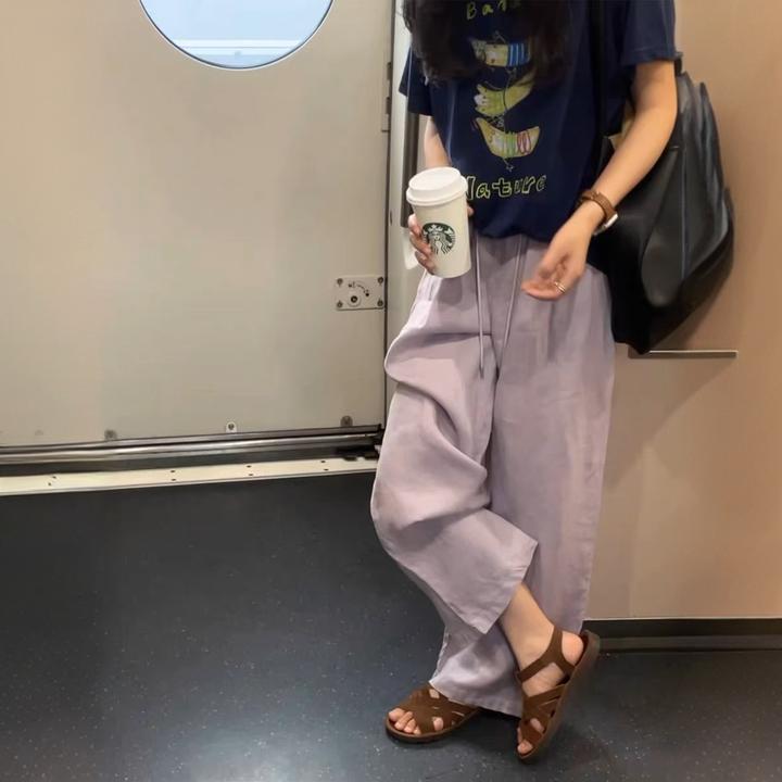 松弛感慵懒风阔腿山本裤女2025夏季薄款高腰宽松显瘦休闲防晒裤子