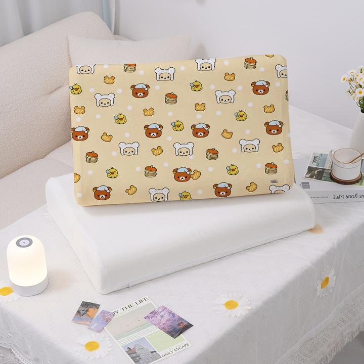 轻松熊水晶绒乳胶枕套亲肤透气水洗全包式记忆枕套不缩水儿童枕套