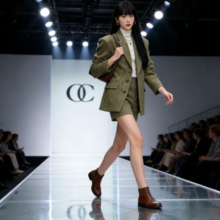 韩版复古毛呢西装套装女2026秋冬新款气质高端西装外套短裙两件套