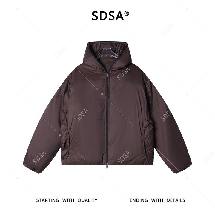 SDSA男士秋冬新款痞帅男装美式复古羽绒服外套拉链连帽简约时尚