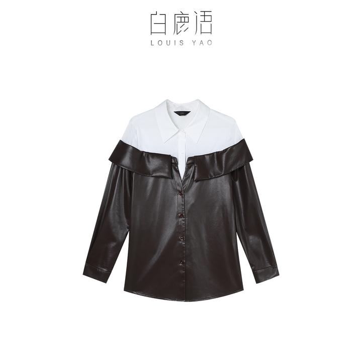 【商场同款新品】白鹿语新款时尚休闲PU皮休闲外套BL20485