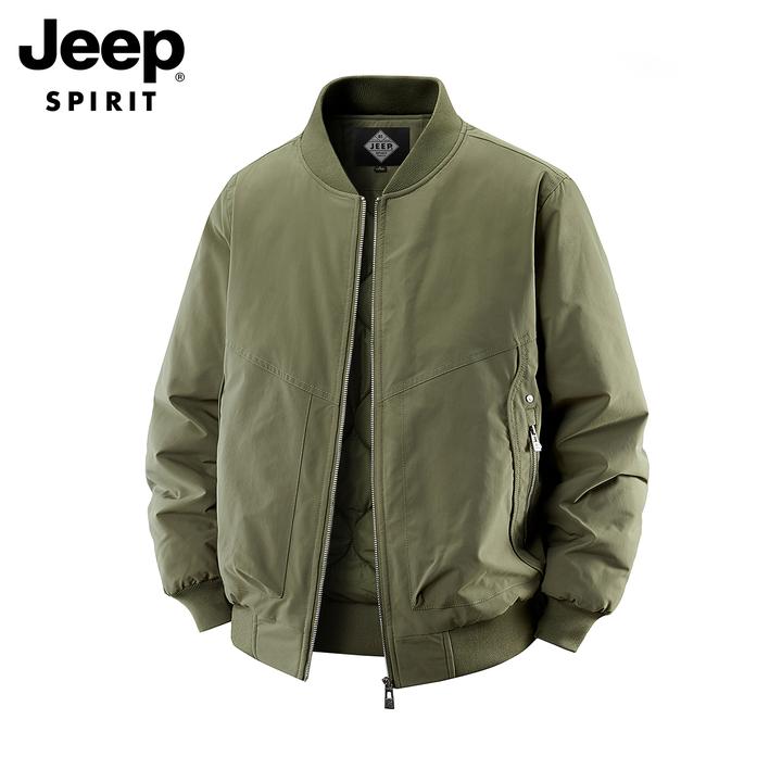 JEEPSPIRIT吉普棉衣男士复古飞行夹克秋冬运动多口袋休闲棉服立领
