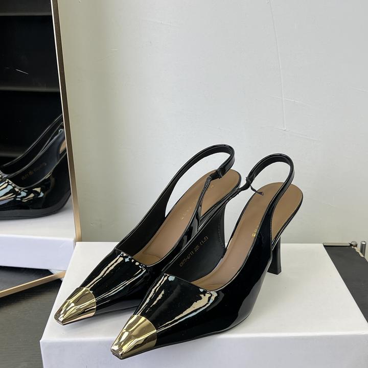 【8cm】黑色细跟尖头高跟鞋女款爆款洋气高级感百搭女士单鞋75-6711