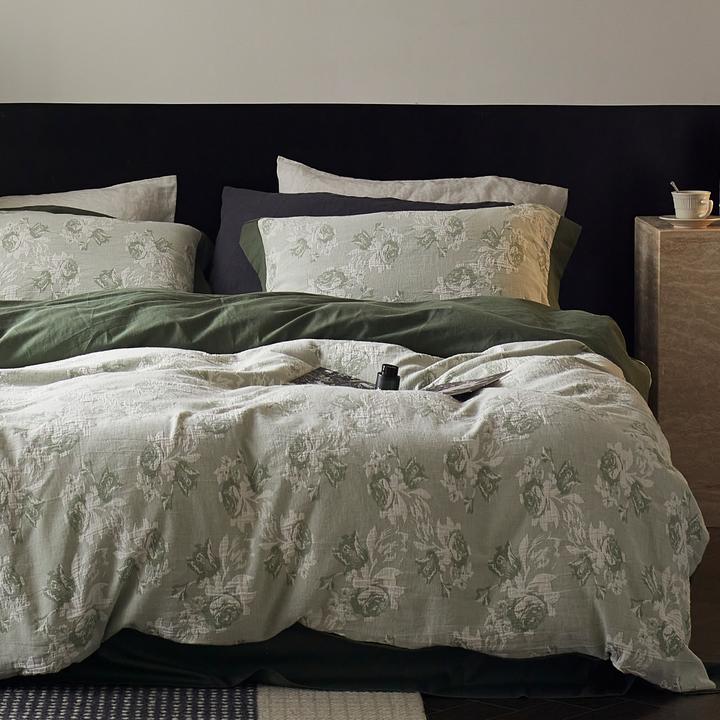 中古风～秋冬新款磨毛纯棉四件套全棉复古绿轻奢高级感主卧室床品