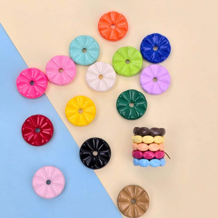 禾子亚克力~叠叠乐墩墩~圆柱彩色圆造型饰品散串珠手机链diy配件