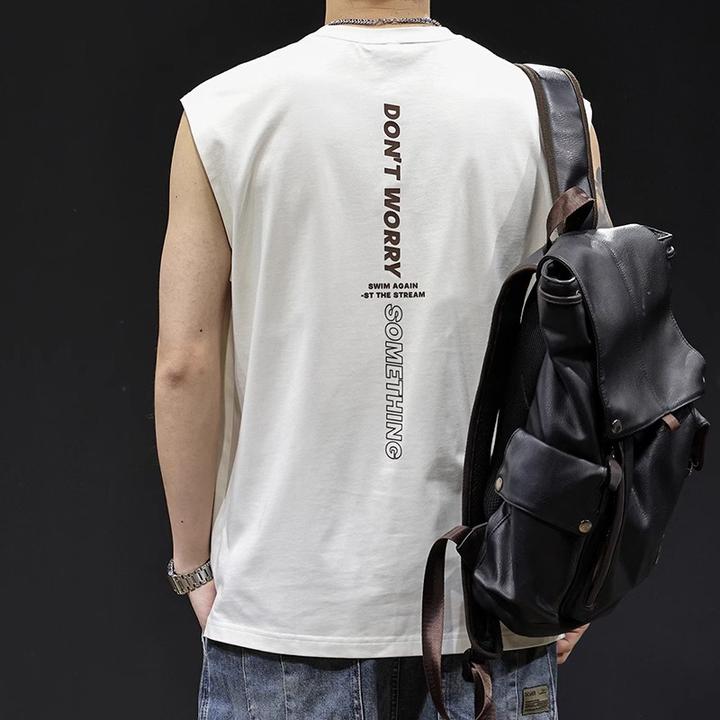 MR.MUDI/穆迪先生冰感科技棉背心t恤坎肩男新款夏季无袖运动大码