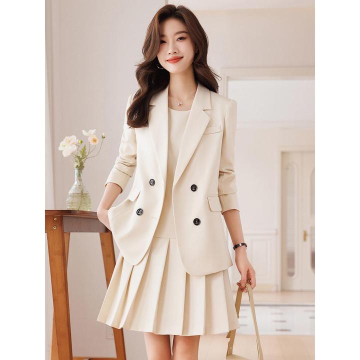 西装外套内搭连衣裙女春季2025新款小个子高级感职业套装裙两件套