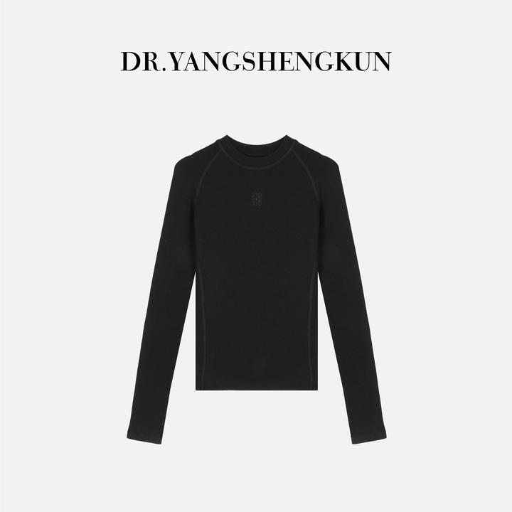 杨圣坤2025冬季新品美式插肩袖显瘦T恤加绒长袖打底衫SL25111018