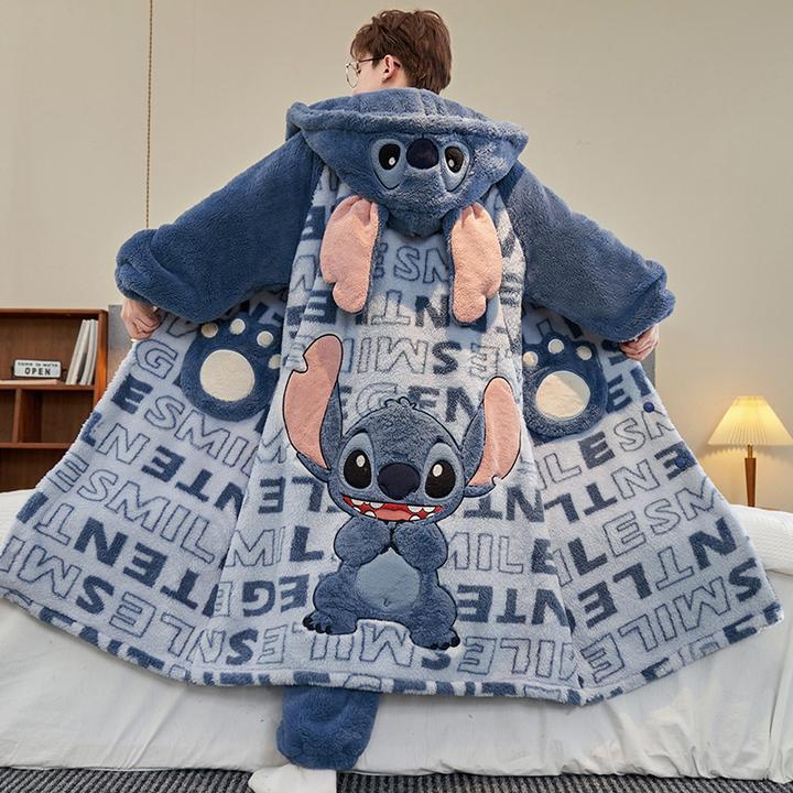 珊瑚绒睡衣男款冬款加绒加厚保暖卡通大码青少年法兰绒家居服套装