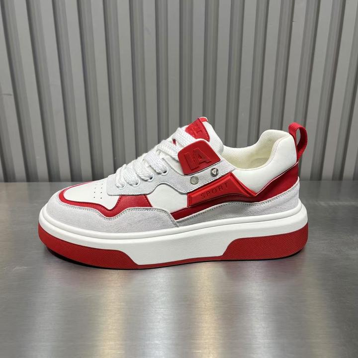 男鞋春季新款百搭轻便舒适小白鞋个性拼色休闲板鞋低帮系带潮男鞋