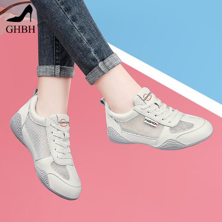 小白鞋女春夏季薄款2025新款溶解鞋网面透气爆款百搭软底运动板鞋