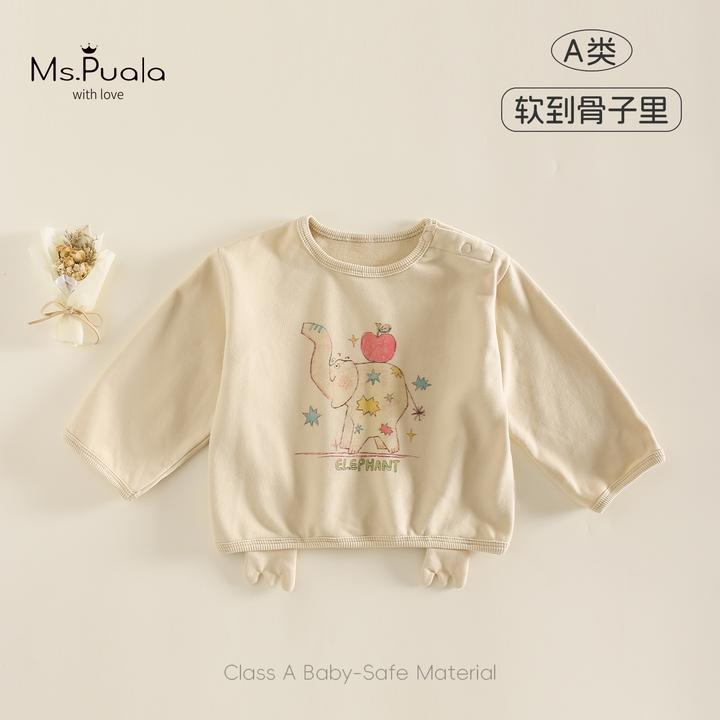 【Ms.Puala小象鼻嘎】童装婴幼童卫衣秋季小童女宝卡通印花套头上衣