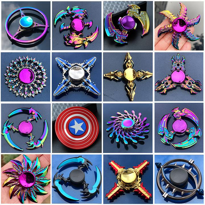 炫合金旋转彩指尖陀螺黑科技手指间金属学生男孩儿童玩具减压神器