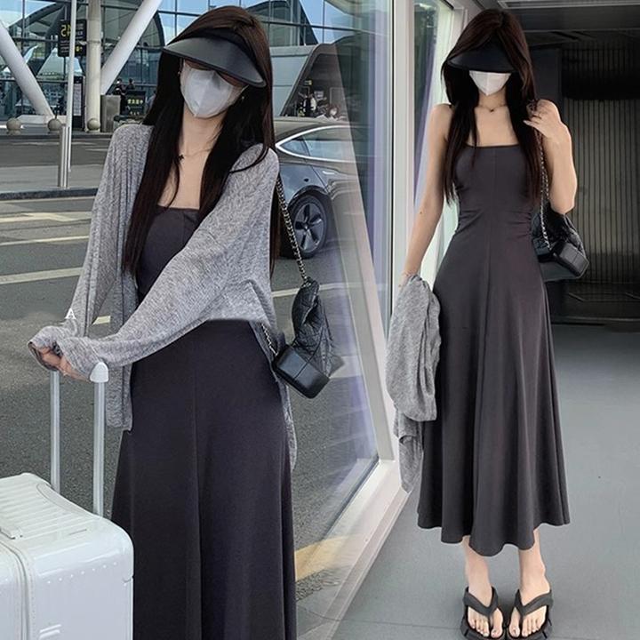 时髦孕妇装秋装连衣裙新款吊带裙时尚设计打底新款洋气显瘦连衣裙